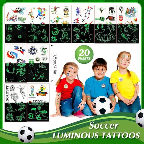 Aoriher 194 Pcs Soccer Party Favor Bulk Sport Birthday Party Gift Soccer Goodie Bag Filler Mini Soccer Ball Toy Silicone Bracelet Soccer Tattoo Sticker Soccer Slap Bracelet Keychain Button Pin in Saudi Arabia