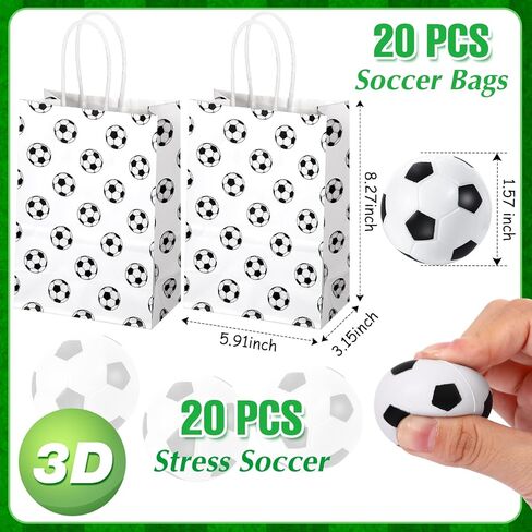 Aoriher 194 Pcs Soccer Party Favor Bulk Sport Birthday Party Gift Soccer Goodie Bag Filler Mini Soccer Ball Toy Silicone Bracelet Soccer Tattoo Sticker Soccer Slap Bracelet Keychain Button Pin in Saudi Arabia