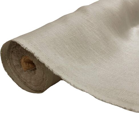 Natural Pure 100% Linen Fabric - 54" Wide Linen Material for Needlework by The Yard - Linen Fabric Cloth for Dressmaking, Bag, Tablecloth, Craft, Embroidery - 1 Yard 54" x 36" Natural in Saudi Arabia