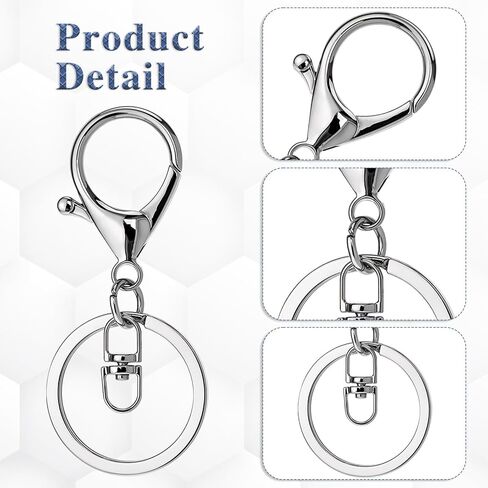 20 Pcs Lobster Claw Clasps Hook with Flat Split Keychain Ring Lobster Claw Clasps for Keychains and Swivel Clip Little Lobster Clasp for Jewelry Making (4 Colors) in Saudi Arabia