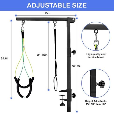 Dog Grooming Table Arm - 37" Dog Grooming Table Arm Dog Grooming Stand with Loop Noose Foldable Dog Grooming Harness for Small Medium Dogs in Kuwait