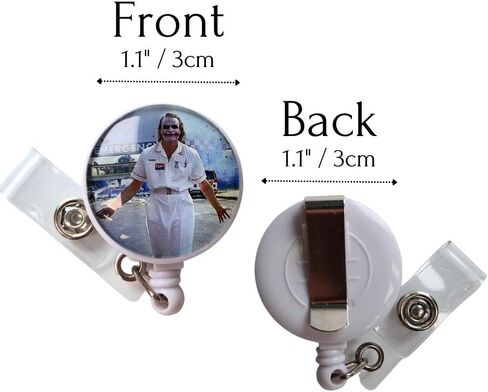 8pc Funny Badge Reel Holder Retractable with ID Clip for Nurse Nursing Name Tag Card Cute Nursing Student Doctor RN Medical Assistant Work Office, Supplies Gifts for Nurses in Saudi Arabia