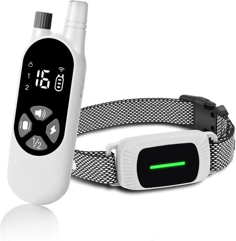 Dog Shock Collar, Thunbest Dog Training Collar with Remote for Small Medium Large Dogs, Rechargeable Waterproof Electric Shock Collar with Shock Vibration and Beep Modes Up to 1000 ft Range(White) in Saudi Arabia