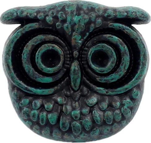 Bezelry 12 Pieces Cute Owl Antique Brass Color Metal Shank Buttons 15mm (Antique Brass) in Saudi Arabia