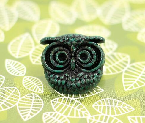 Bezelry 12 Pieces Cute Owl Antique Brass Color Metal Shank Buttons 15mm (Antique Brass) in Saudi Arabia