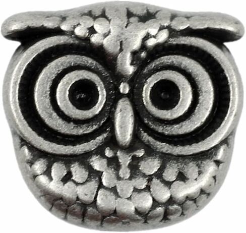 Bezelry 12 Pieces Cute Owl Antique Brass Color Metal Shank Buttons 15mm (Antique Brass) in Saudi Arabia