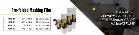 Reli. Masking Film, 12 Rolls Bulk (180' Foot x 24" Inch) - Masking Plastic Film for Painting, Automotive - Pre-Folded - Hand-Masker Film Plastic in Bulk in Kuwait