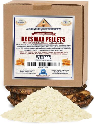 All Natural, Cosmetic Grade Beeswax PELLETS PASTILLES Bulk, Grade A, Triple Filtered Ideal for DIY Skincare, Candle Making & Lip Balm Projects (India). (1 LB, WHITE) in Saudi Arabia