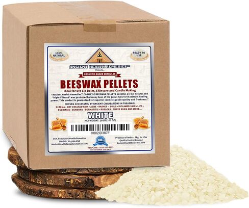 All Natural, Cosmetic Grade Beeswax PELLETS PASTILLES Bulk, Grade A, Triple Filtered Ideal for DIY Skincare, Candle Making & Lip Balm Projects (India). (1 LB, WHITE) in Saudi Arabia