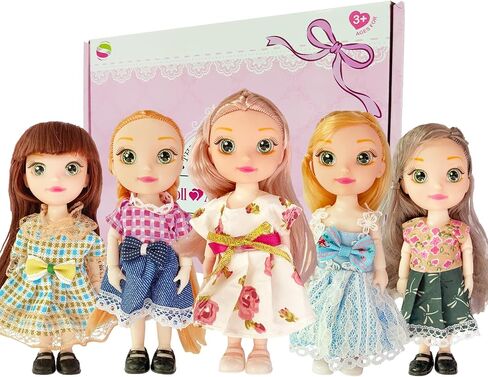 10 Sets Doll Clothes for 3 inch Mini Doll ，Include 10 Pieces Girl Mini Dolls, 10 Sets Handmade Doll Clothes and 10 Pairs of Doll Shoes in Saudi Arabia