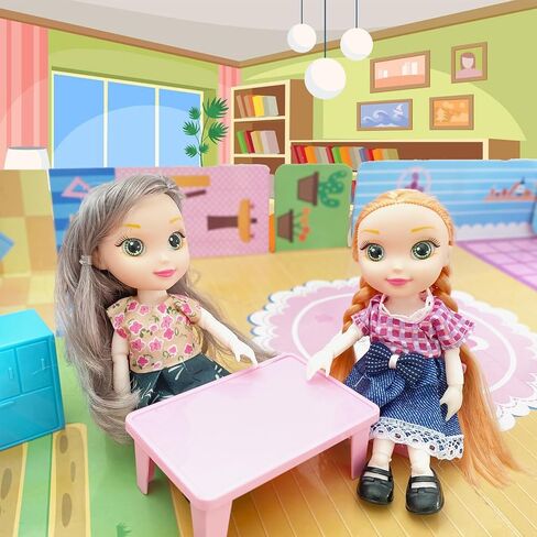 10 Sets Doll Clothes for 3 inch Mini Doll ，Include 10 Pieces Girl Mini Dolls, 10 Sets Handmade Doll Clothes and 10 Pairs of Doll Shoes in Saudi Arabia