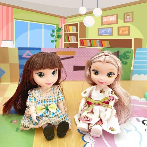 10 Sets Doll Clothes for 3 inch Mini Doll ，Include 10 Pieces Girl Mini Dolls, 10 Sets Handmade Doll Clothes and 10 Pairs of Doll Shoes in Saudi Arabia