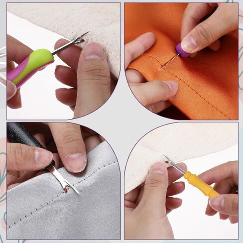 8Pcs Sewing Seam Ripper Tool Set with Brush Wire Remover, Sewing Stitch Remover Tool for Ergonomic Handle Sewing Accessory, Stitch Rippers for Sewing Crafting, Sewing, Knitting, Crocheting in Saudi Arabia