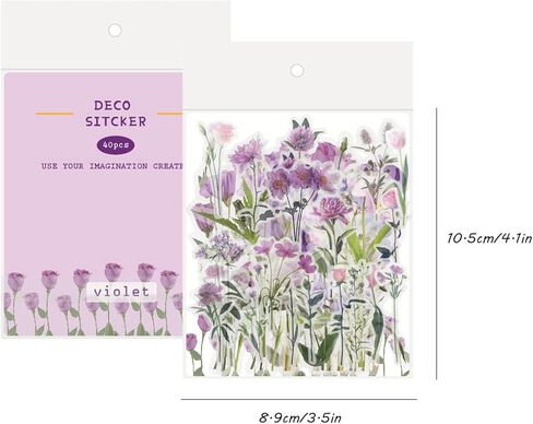 160 قطعة من ملصقات الزهور الشفافة، ملصقات lyfLux المقاومة للماء، ملصقات ذاتية اللصق بزهور جميلة لصنع بطاقات الكمبيوتر المحمول في سجل القصاصات، 4 أنماط in Kuwait