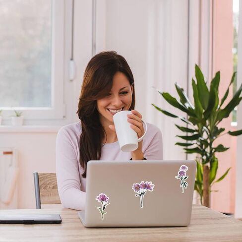 160 قطعة من ملصقات الزهور الشفافة، ملصقات lyfLux المقاومة للماء، ملصقات ذاتية اللصق بزهور جميلة لصنع بطاقات الكمبيوتر المحمول في سجل القصاصات، 4 أنماط in Kuwait