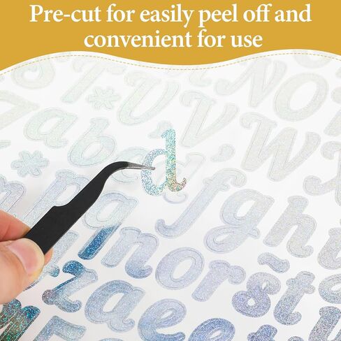 Giantree 1 Inch Small Self Adhesive Vinyl Letter Number Symbol Stickers Kit, Number Letter Stickers Waterproof Vinyl Alphabet Stickers for Mailbox, Water Bottle, Scrapbook, Notebook (Silver) in Saudi Arabia