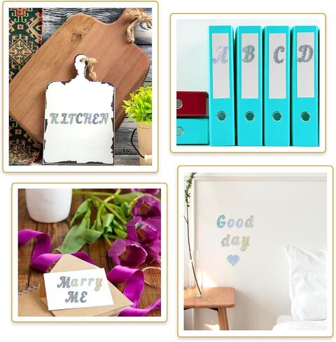 Giantree 1 Inch Small Self Adhesive Vinyl Letter Number Symbol Stickers Kit, Number Letter Stickers Waterproof Vinyl Alphabet Stickers for Mailbox, Water Bottle, Scrapbook, Notebook (Silver) in Saudi Arabia