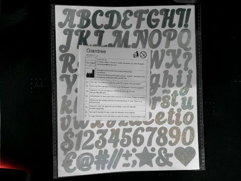 Giantree 1 Inch Small Self Adhesive Vinyl Letter Number Symbol Stickers Kit, Number Letter Stickers Waterproof Vinyl Alphabet Stickers for Mailbox, Water Bottle, Scrapbook, Notebook (Silver) in Saudi Arabia