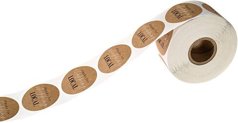 Thanks for Shopping Local Kraft Stickers / 1.5" Business Labels / 500 Thank You Modern Boutique Stickers in Kuwait