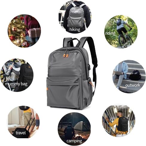 Travel Laptop Backpack with USB Charging Port, WaterProof Nylon Bag with Luggage Strap,Personal Item Backpack for Men Women,Black in Saudi Arabia