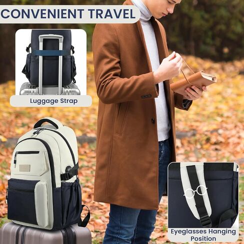 YALUNDISI Laptop Backpack 15.6 Inch Business and Travel Daypack with USB Port Water Resistant, Casual Work Bag in Saudi Arabia