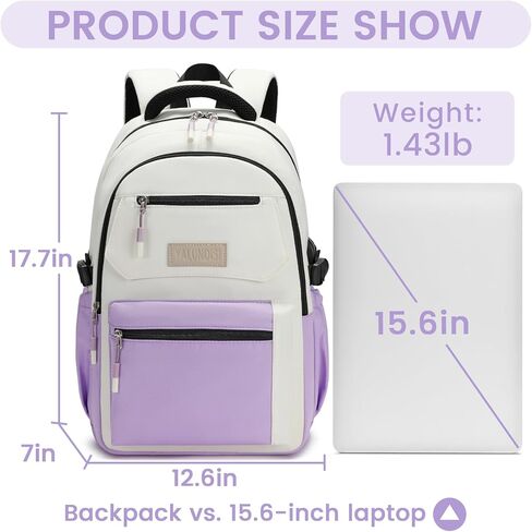 حقيبة ظهر YALUNDISI للكمبيوتر المحمول مقاس 15.6 بوصة للعمل والسفر مع منفذ USB مقاومة للماء، حقيبة عمل كاجوال in Kuwait