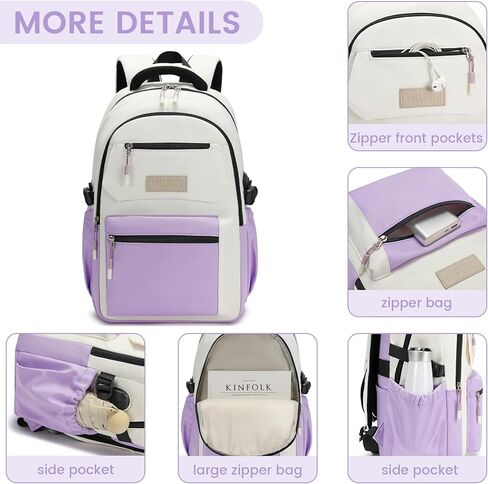 حقيبة ظهر YALUNDISI للكمبيوتر المحمول مقاس 15.6 بوصة للعمل والسفر مع منفذ USB مقاومة للماء، حقيبة عمل كاجوال in Kuwait