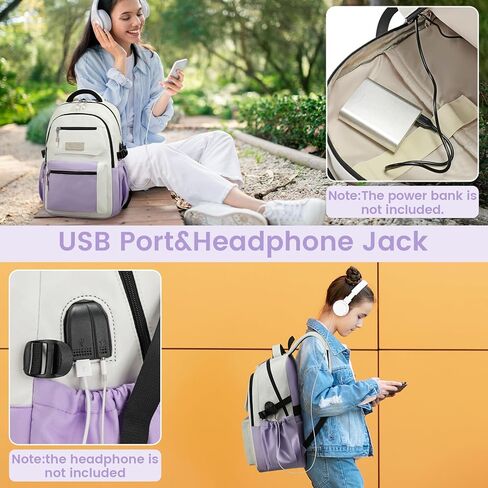 حقيبة ظهر YALUNDISI للكمبيوتر المحمول مقاس 15.6 بوصة للعمل والسفر مع منفذ USB مقاومة للماء، حقيبة عمل كاجوال in Kuwait