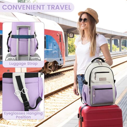 حقيبة ظهر YALUNDISI للكمبيوتر المحمول مقاس 15.6 بوصة للعمل والسفر مع منفذ USB مقاومة للماء، حقيبة عمل كاجوال in Kuwait