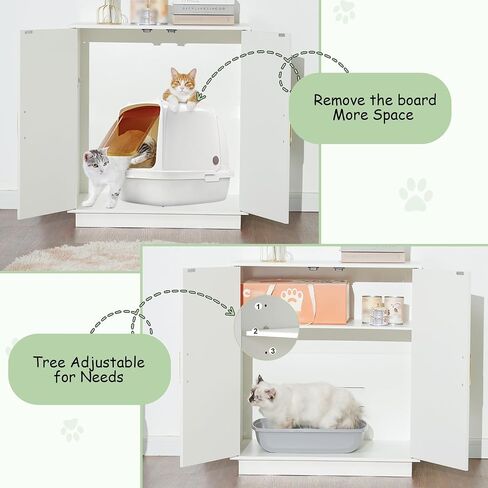Cat Litter Box Enclosure, 30.9'' High Large Cat Litter Box Furniture, Modern Cat Litter Box Enclosure Furniture with Hidden Storage, Side Table, End Table, Black GCLB003BK in Saudi Arabia