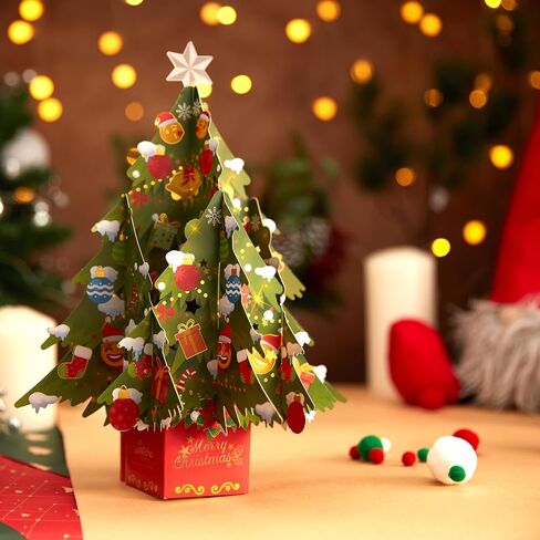 Christmas Tree Card With Light And Music - Merry Christmas Song, 3D Christmas Greeting Card with Note Card & Envelope For Wmomen, Wife, Mom, Grandma, Daughter, Sister, Girlfriend, Husband, Grandparent, Grandfather in Saudi Arabia