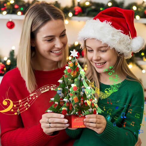 Christmas Tree Card With Light And Music - Merry Christmas Song, 3D Christmas Greeting Card with Note Card & Envelope For Wmomen, Wife, Mom, Grandma, Daughter, Sister, Girlfriend, Husband, Grandparent, Grandfather in Saudi Arabia