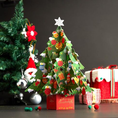 Christmas Tree Card With Light And Music - Merry Christmas Song, 3D Christmas Greeting Card with Note Card & Envelope For Wmomen, Wife, Mom, Grandma, Daughter, Sister, Girlfriend, Husband, Grandparent, Grandfather in Saudi Arabia