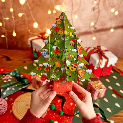 Christmas Tree Card With Light And Music - Merry Christmas Song, 3D Christmas Greeting Card with Note Card & Envelope For Wmomen, Wife, Mom, Grandma, Daughter, Sister, Girlfriend, Husband, Grandparent, Grandfather in Saudi Arabia