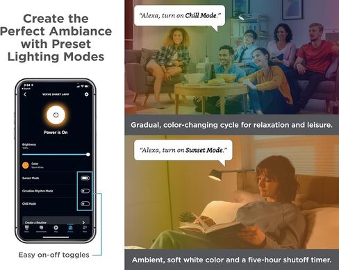 مصباح مكتبي ذكي من BLACK+DECKER Verve Designer، يعمل مع وضع Alexa Auto-Circadian، LED أبيض حقيقي + 16 مليون لون RGB، شاحن لاسلكي Qi، أسود/رمادي، معتمد للبشر in Kuwait
