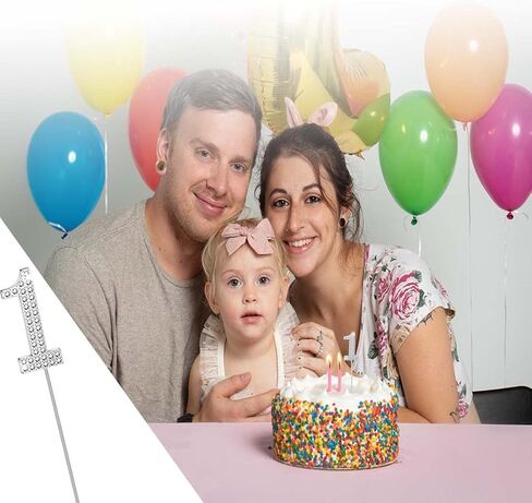 ELANE 10 PCS 0-9 Number Cake Topper,Crystal Rhinestones Cake Toppers for Wedding Anniversary Baby Shower Valentine's Day Reunion Theme Party. (0-9, Silver) in Saudi Arabia