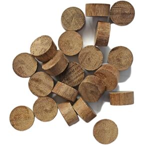 Pinehurst Crafts 3/8-Inch Walnut Flat Head Plugs, Side/Face Grain, Great for Furniture, Tables, Chairs, Cabinetry and Crafts Projects, Pack of 20