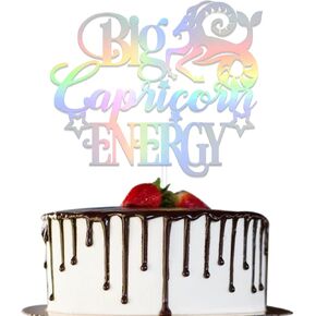 Big Capricorn Energy Cake Topper Capricorn Cake Topper Capricorn Birthday Decorations 12 Zodiac Constellation Birthday Party Decorations Iridescent