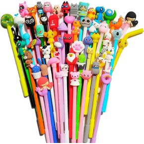 sencoo 24 pack Black Gel Pens Cartoon Creative Stationery School Cute Pens for Children Students Prize Boy Girl Kiddie Pens