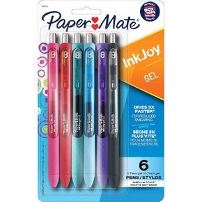 Paper Mate InkJoy Pens, Gel Pens, Medium Point (0.7 mm), Assorted, 6 Count