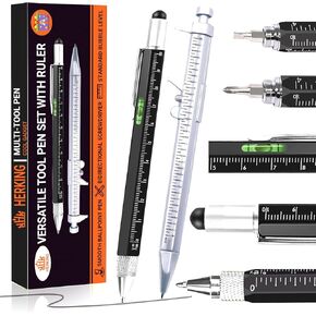 HERKING Valentines Day Gifts for Men, Multitool Pen Mens Gifts for Valentines Day, Gifts for Dad Husband Who Wants Nothing, Dad Gifts for Him Grandpa, White Elephant Gifts for Adults