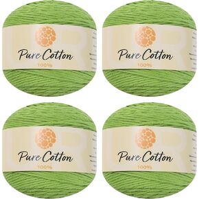 4pk Premium 100% Pure Cotton Yarn (400 Grams) Soft, Breathable, and Versatile Medium Worsted Weight (10 Coffee)