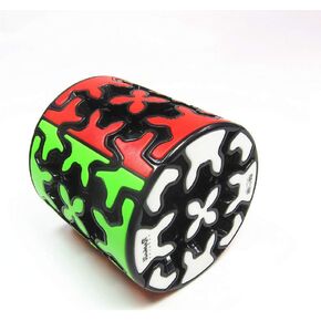 3x3x3 Cylinder Gear Cube, 3x3 Stickers Round Column Gear Speed Cube, 3D Gear Cube Puzzles Toys, 3D Brain Trainer