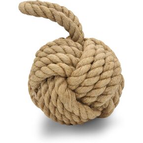 Sisal Knot Decorative Nautical Door Stopper Crafted from Natural Fiber, 12 Inches, 1.9 Pounds, Ideal for Home, Office, Windows, Lawn, Patio, Home Decor