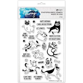 Simon Hurley Create. Clear Stamps 6"X9"-Hot Diggity Dog