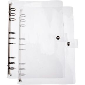 SUPERFINDINGS 2PCS Clear B5 Notebook Binder PVC Plastic Binder Covers 9-Ring Loose Leaf Binder 11.02x8.6x1.02inch Planner Binder Round Ring Clear Binder Cover Protector Snap