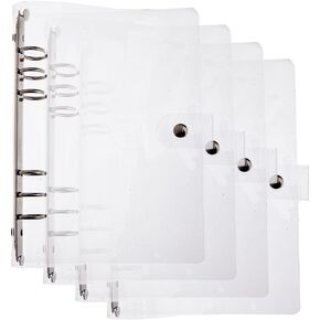 SUPERFINDINGS 2PCS Clear B5 Notebook Binder PVC Plastic Binder Covers 9-Ring Loose Leaf Binder 11.02x8.6x1.02inch Planner Binder Round Ring Clear Binder Cover Protector Snap