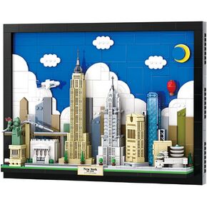 DAHONPA New York City Postcard Building Sets 1100 pcs - World Famous Architectural Model Wall Art Crafts Ideas, Painting Frame for Room Decor, Toys Gifts for Kids and Adults