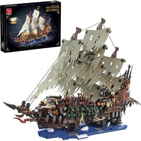 TYCOLE Pirate Ship Building Sets with Lights, MOC Flying Dutchman Model Toy Boat,Ghost Ship Building Blocks Sets,Christmas Birthday Gifts for Adults and Teens(2159Pieces)