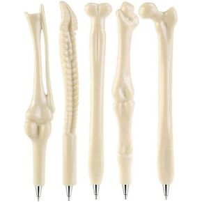 Halloween Fun Bone Pens, 5Pcs Black Novelty Pens, Creative Medical-Themed Gifts for Kids, Nurses, Doctors, Radiologists, Men, Women, and Teacher Appreciation